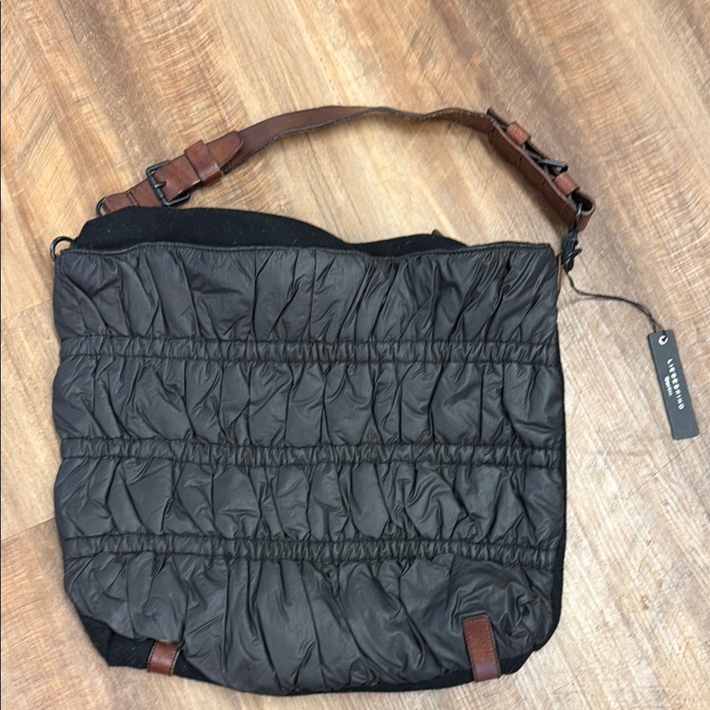 NWT vintage Liebeskind quilted and leather mixed media bag